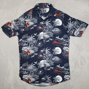 The Boys‎ Shirt Mens Medium Blue Hawaiian Button Up Amazon Prime Video Floral TV